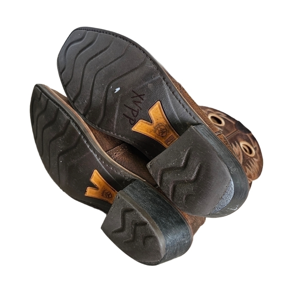 Ariat leather brown western square toe boots - Picture 8 of 15